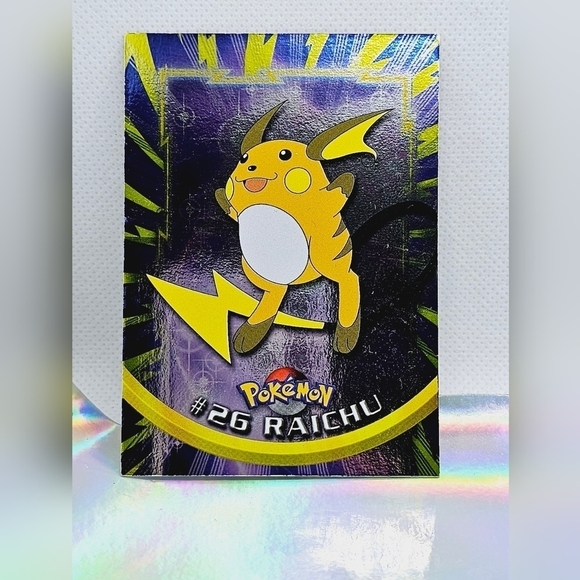 Pokemon RAICHU #26 Character Card Topps Series 1 1999 TV Animation Edition - Picture 2 of 4